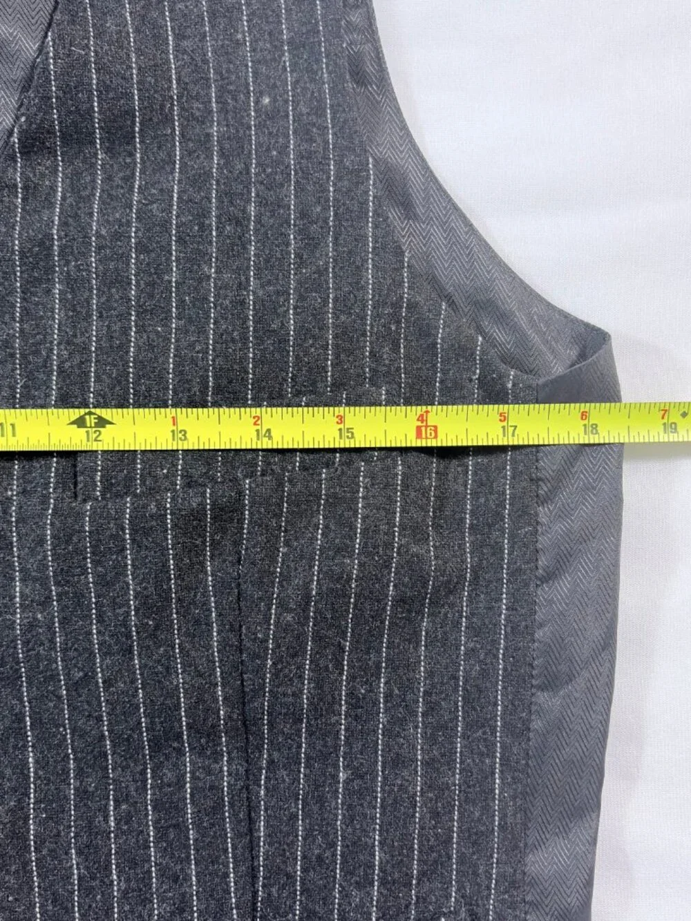 Heritage 1981 Wool Blend Pinstripe Suit Vest Adjustable Back Cinch Mens Size S